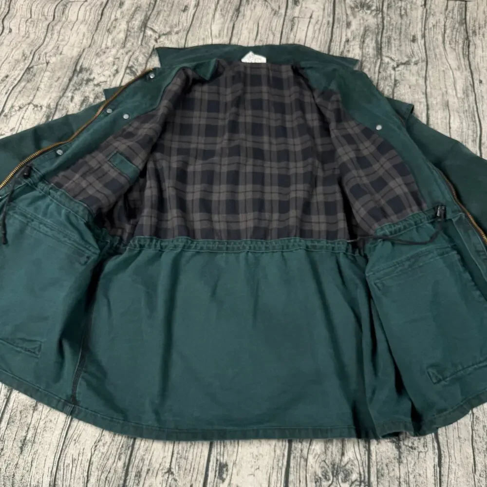 Vintage Carhartt Field Hunting Jacket Green USA Made Mens XL Bush Cape CW043 - Picture 2 of 13